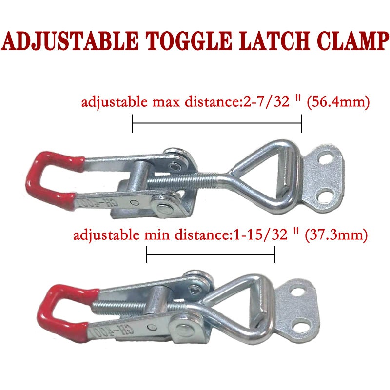 Accessbuy Toggle Clamp Latch 4001 Style,150Kg 330Lbs Holding Capacity Toggle Latch Clamp,Adjustable Pull Action Latches Hardware for Smoker lid,ToolBox Case Trunk and More (4.13 inch) - Image 4